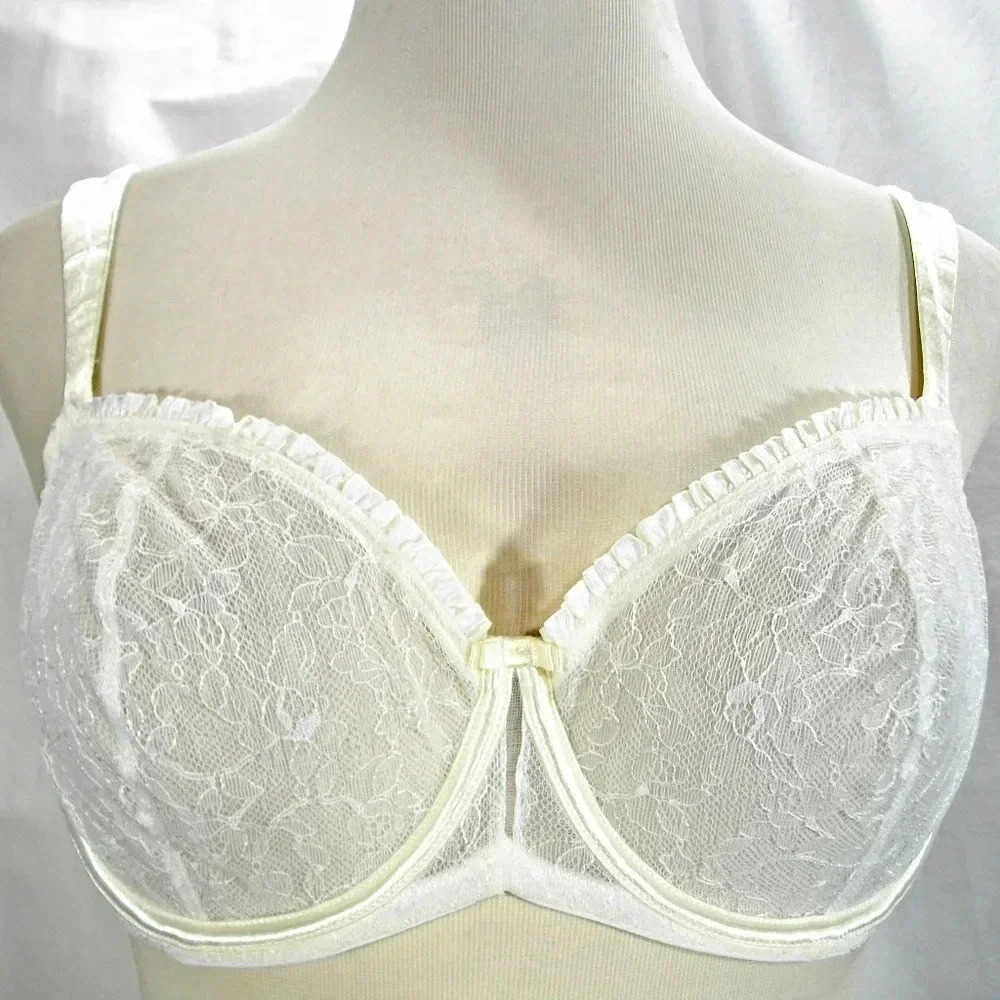 34D Paramour 115004 Decadent Semi Demi UW Bra Ivory‎ NWT